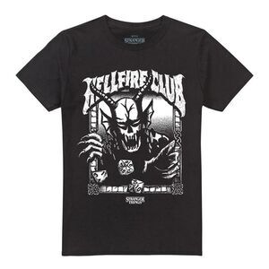 Stranger Things 5 Unisex Adult Hellfire Club Mono T-Shirt / Black